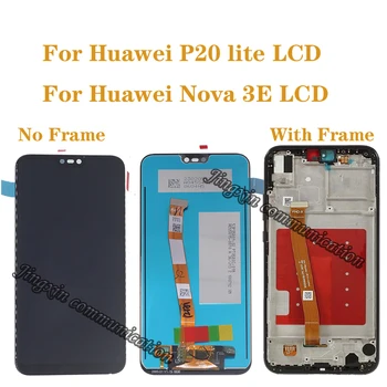Išbandyti naujas originalus ekrano ir Huawei P20 Lite LCD + touch ekranas skaitmeninis keitiklis komponento pakeitimo Nova 3E LCD Su karkasu