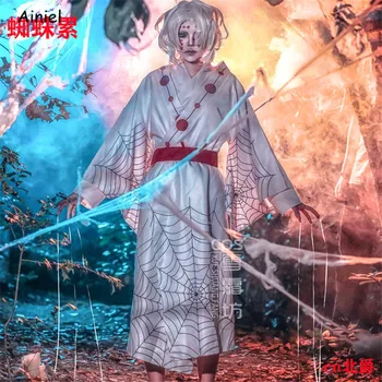 Anime Demon Slayer Voras Rui Cosplay Kostiumas Spider Motina Hoodies Sunaikinti voras Rui Suknelė Vienodas Kimono Perukas Moterų Mergina