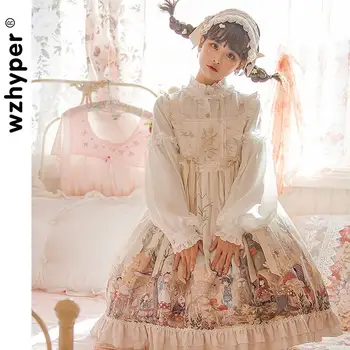 Karšto Pardavimo Gothic Lolita Dress Harajuku Gatvės Mados Kryžiaus Cosplay Moterų Lankas Suknelė Japonijos Minkštas Sesuo Stiliaus Suknelė BIURAS