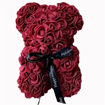 Karšto Pardavimo 25cm Rose Padengti Pe Putų Rožės, Gėlės Dirbtinės Kalėdinės Dovanos, Vestuvių Dekoravimas Moteris Valentino Meškiukas