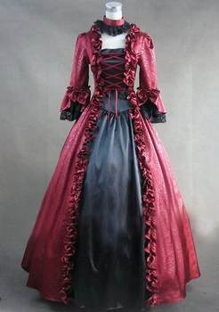 Gotikos derliaus saldus lolita dress palace nėrinių rankovėmis varpo tamsiai grūdų ilgai viktorijos suknelė kawaii girl gothic lolita op cosplay