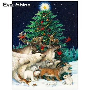 Evershine Diamond Siuvinėjimo Pardavimo Gyvūnų Nuotraukos Strazdų Diamond Tapybos Kvadratiniu Mozaikos Kryželiu Kalėdų