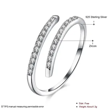LEKANI Reguliuojamas Atidaryti Žiedas, Sidabras 925 Vestuviniai Žiedai, Moterų, Prabangos Kubinis Cirkonis Moterų Dalyvavimo Šalies Romantiška Fine Jewelry