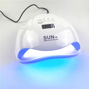 Dvigubas Šviesos UV Lempa Didelės Galios 54W SUNX Nagų Džiovintuvas Mašina Gydant UV Gelio LED Nagų Lempa lenkijos Įrankiai Su 99s Laikmatis LCD Ekranas