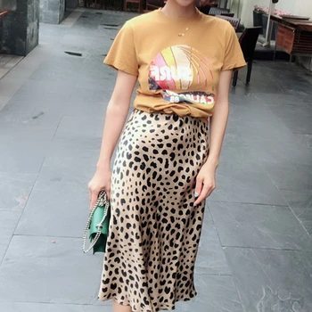 Vasaros 2020 kawaii boho bodycon leopardas spausdinti aukštos juosmens sijonai moterų midi leopard sijonas punk streetwear korėjos stiliaus