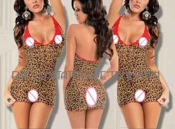 Seksualus apatinis trikotažas karštas erotinis Seksualus Leopard Babydoll minidress Apatiniai Teddies lėlės suknelė Gėlių naktiniai drabužiai Pižamą artimieji