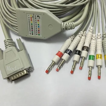 Edan vienas gabalas 10 derivacijų EKG kabelis su leadwire ,Suderinama su: smart EKG; SE-12 Express; SE-3; SE-601A