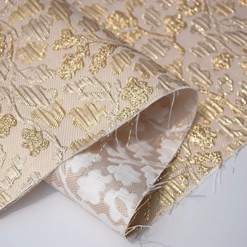 Karšto pardavimo mados Spalvotų trimatis aukso žakardo brokatas audinio suknelė kailis šviesus audinys tissu as matuoklis 