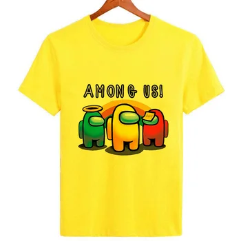 Kawaii Naują Žaidimą iš Mūsų, Marškinėliai Moteris Tshirts Juokingas Vasaros Viršūnes Harajuku Animacinių filmų T-shirt Impostor Grafinis Tees Hip-Hop Geltona