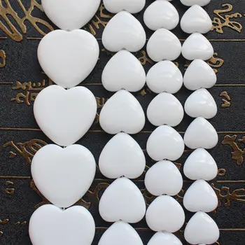 Balto porceliano agates širdies formos, karoliukai 15inch vienam kryptis ,Didmeninė, 