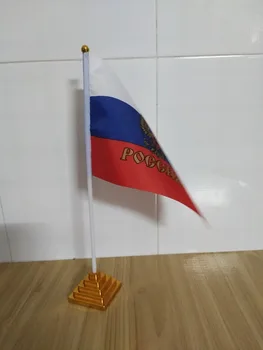 Rusijos Imperijos erelis vadovai Dievo stalo stalo vėliava 14*21cm vėliavos /Plastiko šaligatvio arba siurbimo taures už jūsų pasirinkimas nemokamas pristatymas