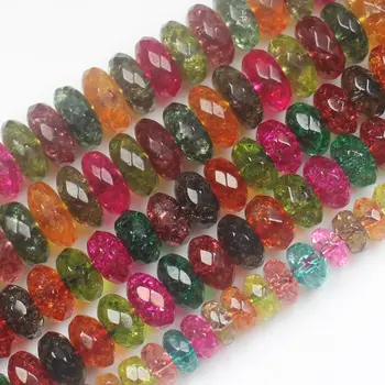 Didmeninė Multi-Color Kvarcas 4-9mm Rondelle Beads15