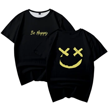Kpop Smiley Veido 3d Marškinėliai Juodos ir Baltos Hip-Hop Būti Laimingas, Šypsena, Veido Vyrai Moterų marškinėliai trumpomis Rankovėmis 3D Marškinėlius Tee Marškinėliai
