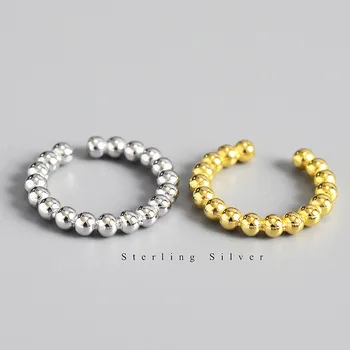 925 gryno sidabro minimalistinio asmenybės Han Feng 18k aukso atidaryti žiedas moterų geometrijos mažą kamuoliuką bendras žiedas bižuterijos.