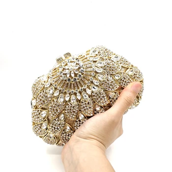 Jaunavedžių vestuves piniginės rankinėje moteris vakare šalies maišelį deimantų prabanga rankinės kristalų sankabos elegantiškas kristalų piniginės