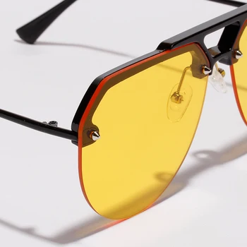 Peekaboo pusiau taškus akiniai nuo saulės vyrams 2019 pusė kadro raudona juoda geltona saulės akiniai moterų retro metalo rėmas uv400