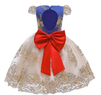 Fantazija Princesė Suknelės Mergina Nėrinių Tutu Išsiuvinėti Gėlių Kamuolys Suknelė Baby Girl Drabužiai Vaikams, Vestuvės Dress WG-D0123