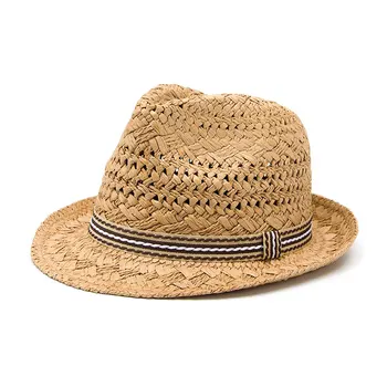 Rankų darbas Moterims šiaudų Vasaros Fedora skrybėlę Vyrų Boho Paplūdimio skrybėlę nuo Saulės skrybėlę Trilby Vaikas Panamos Skrybėlė Gangsteris Bžūp 25