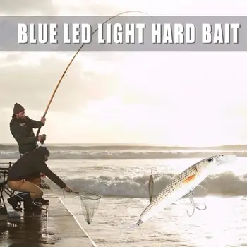Elektros Virpesiai Žvejybos Masalas Mėlyna LED Įkrovimo Jauką False Masalas