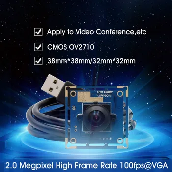 Plataus Kampo USB Kameros Modulis Ominivison OV2710 1080P MJPEG 30 fps/60fps/120fps didelės spartos 180 laipsnių fisheye Kamera, vaizdo Kameros Modulis
