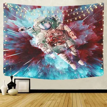 GOANG macrame sienos kabo vandens spalva psichodelinio gobelenas sienos vaikų svajonė astronautas miegamasis apdaila sienos gobelenas