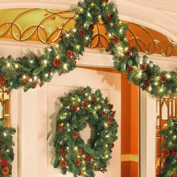 Prabangus Kalėdų Dekoracijos Girlianda Apdailos Rotango su Šviesos Kalėdos Namuose Šalis, Kalėdų Eglutės Papuošalai