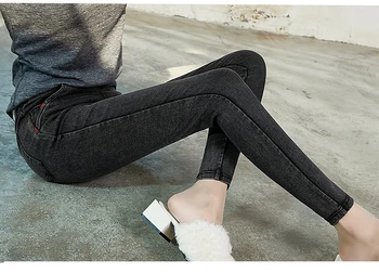 2020 Nauji Aukštos Elastinga Plauti Liesas Pieštuku Džinsai Stretch Black Jeans 