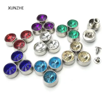 XUNZHE 20PCS 12mm Lydinio inkrustacijos diamond turas kniedės smeigės drabužių varžtai diržai kniedės drabužių perlų papuošalų rinkinys