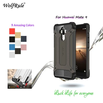 WolfRule Padengti Huawei Mate 9 Byloje Plastikiniai & TPU Šarvai Stabdžių Trankyti Telefoną Atveju Huawei Mate 9 Padengti Coque Mate9 5.9