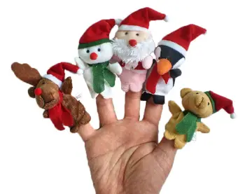 50pcs/daug,Pliušinis Kalėdų Šeimos piršto lėles,Kalėdų Senelis,vilnos Drabužiai, žaislai+pirštu lėlės+Kalėdinės dovanos+Baby doll+Nemokamas pristatymas t