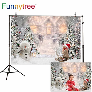 Funnytree kalėdų fonas medžio Žiemos snaigės arenoje naujųjų metų pasivažinėjimas Kalėdos Šalis fone, photocall photophone apdaila