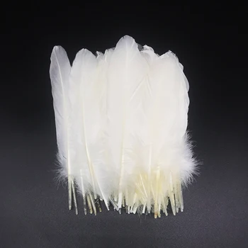 Geros kokybės plunksnų 100vnt/daug Natūralios Baltos žąsies plunksnos 15-20cm Apdailos Vestuvių 