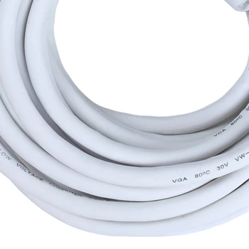 VGA kabelis, 10 m, 15 kojelių, vyrų balta