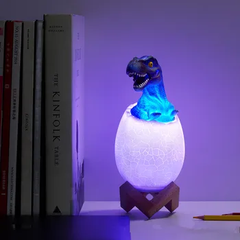 Naujiena 3D Dinozaurų Kiaušinių Naktį Šviesa 16 Spalvų Touch 