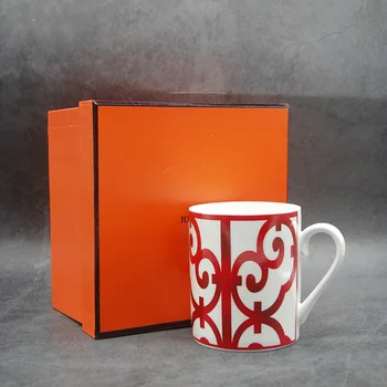 Kinijos Raudona Europos Stiliaus Kaulų Kinija Kavos puodelis Aukštos Klasės Kaulų Kinija Popietę Arbatos Puodeliai, Keramikos Puodelis 300 ml Kavos