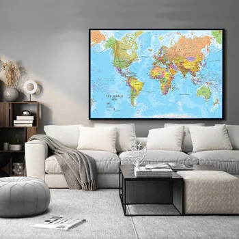 100x150cm Pasaulyje Fizinis Žemėlapis neaustinių Purškimo Pasaulio Žemėlapį Be valstybės Vėliava Sienos Meno, Kultūros ir Švietimo Tarnyba Dekoras