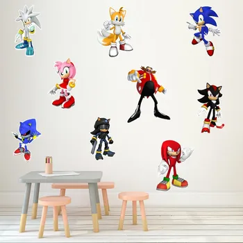 PVC Animacinių filmų Sienų Lipdukai Sonic Žaidimas Lipdukai Ežys Sienos Popieriaus, Lipduko Lipdukai Meno Vaikas Miegamojo Duris Bendrabutyje PASIDARYK pats Apdailos