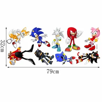 PVC Animacinių filmų Sienų Lipdukai Sonic Žaidimas Lipdukai Ežys Sienos Popieriaus, Lipduko Lipdukai Meno Vaikas Miegamojo Duris Bendrabutyje PASIDARYK pats Apdailos