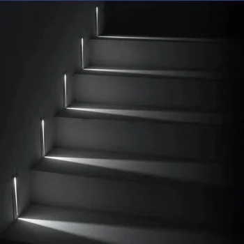 Naujas Naktį Šviesos Smart Judesio Jutiklis Naktį LED Lempa 3w Embedded Laiptų Šviesą koridoriaus laiptų Kopėčios Sienos Footlight 110-240V