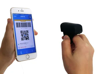 Mini Bluetooth, Wireless piršto barcode scanner brūkšninių kodų skaitytuvas CCD 1D Lazerio 2D QR Puošnus Žiedas kodas Nešiojamas Delninis skaitytuvas