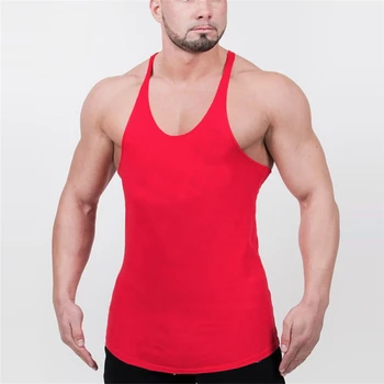 Fitneso salėse tankų vyrų kultūrizmo sijos singlet prekės ženklo drabužių atsitiktinis dryžuotas medvilnės Atletikos undershirt
