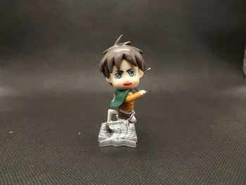 6pcs/set Ataka Titan Anime Duomenys Levi Mikasa Akermano Eren Armin Arlert PVC Žaislų Rinkinys Vaikams, Lėlės Veiksmų Figma Lėlės Modelio 8cm