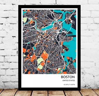 Miestas Boston Plakatas