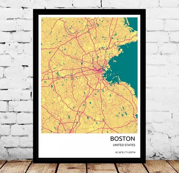 Miestas Boston Plakatas