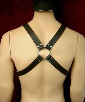 Vyrų Odos Diržas BDSM Tvirtinimo Krūtinės, liemens Diržai Dirželiai Gotikos SEKSUALUS Clubwear