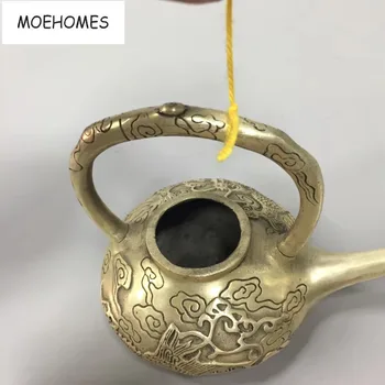 MOEHOMES Kinija Kolekcines namuose Papuošti Senojo Tibeto sidabro drožyba 3 pėdų Dragon modelis statula arbatos puodą metalo amatai