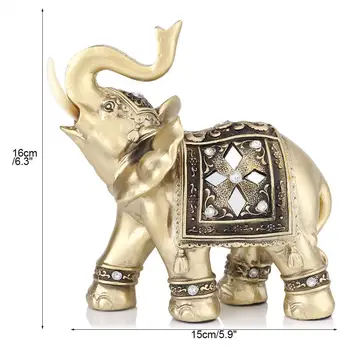 Derva Pasisekė Feng Shui Elegantiškas Elephant Trunk Statula Pasisekė Turto Statulėlės Amatų Papuošalai, namų Dekoravimo Reikmenys Dovana