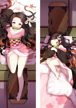 Anime Demon Slayer Pagalvę Padengti Dakimakura Atveju Kamado Nezuko Seksuali Mergina 3D dvipusis Patalynės Kūno Hugging Užvalkalas 04