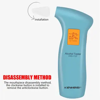 Vehemo Nešiojamą Kvėpavimas Testeris Alkoholio Testeris-LCD Ekranas Labai Jautrus Detektorius Kvėpavimas Alkoholio Testeriai NAUJŲ Automobilių Analizatorius