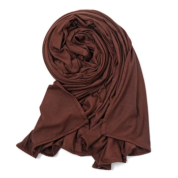 20 Spalvų Paprasto Kietojo Modalinis Jersey Hijab Moterų Žiemos Elastinga Musulmoniškos Skaros Šalikas Maxi Wrap Snood Šiltas Storas Pavogė Foulard Sjaal